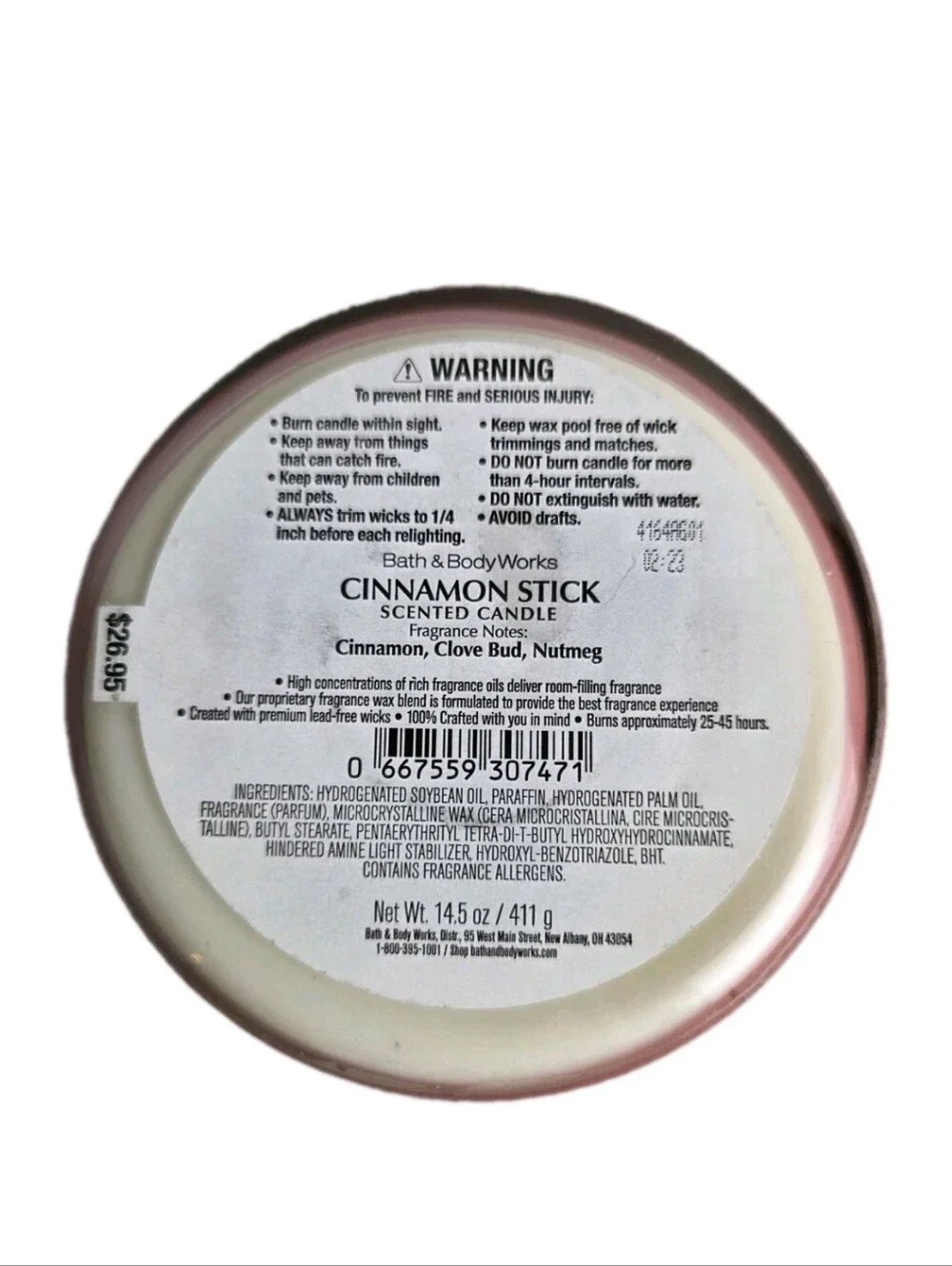 Bath & Body Works CINNAMON STICK Fragrant Candle 14.5 oz Soy Blend 3 Wick NEW